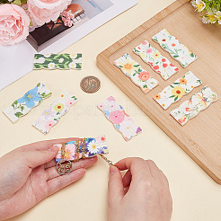 10個 10スタイルの花柄フェルトネックレスディスプレイカード  長方形  ミックスカラー  6.35x2.4x0.4cm  1個/スタイル&nbsp;DIY-SC0033-86A