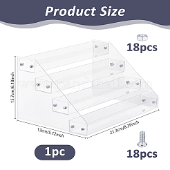 4層アクリル製ネイルポリッシュボトルオーガナイザーディスプレイライザースタンド  透明  31x21.3x15.7cm&nbsp;ODIS-WH0108-015