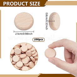 200Pcs Beech Wooden Round Pieces&nbsp;WOOD-NB0002-94B