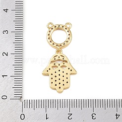 Brass Micro Pave Clear Cubic Zirconia Pendants&nbsp;KK-F919-41B-G