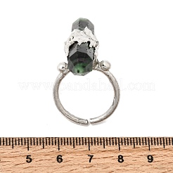 Natural & Synthetic Gemstone & Brass Cuff Rings for Women&nbsp;RJEW-G374-01P