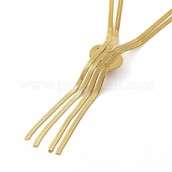 アクリル パール ペンダント ラリアット ネックレス  ゴールデン 304 ステンレススチール ヘリンボーン チェーン ダブルレイヤー ネックレス 女性用  ハート柄  17.13インチ（43.5cm）  ハート：14x16x16mm&nbsp;NJEW-P271-03G-A