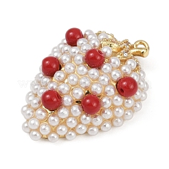 Brass Micro Pave Clear Cubic Zirconia Pendants&nbsp;KK-R224-01A-G
