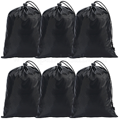 ナイロンパッキングポーチ  巾着袋  長方形  ブラック  20x15x0.3cm&nbsp;ABAG-CN0001-81