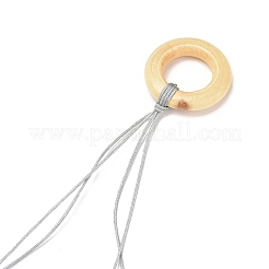 Wood & Natural Dye Agate Wind Chime Pendants&nbsp;HJEW-H054-03