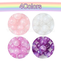 64Pcs 4 Colors Round Imitation Cat Eye Resin Beads&nbsp;RESI-FS0001-66B