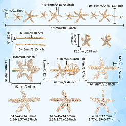 8 Style Starfish Alligator Hair Clips & Stud Earrings & Headband Set&nbsp;AJEW-PH0011-44