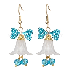 Acrylic Flower Dangle Earrings&nbsp;EJEW-MZ00591-02