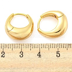 Oval Brass Huggie Hoop Earrings for Women&nbsp;EJEW-M255-02G