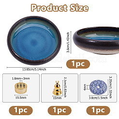 4Pcs 4 Styles Alloy & Porcelain Incense Holder&nbsp;AJEW-DC0003-71