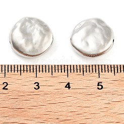 CCBプラスチックビーズ  フラットラウンド  プラチナ  14x5.5mm  穴：1.5mm  724個/ 500g&nbsp;CCB-S164-08P