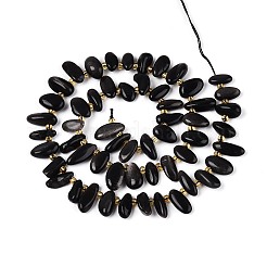 Natural Silver Sheen Obsidian Beads Strands&nbsp;G-Z091-A38