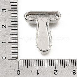 真鍮のスライドチャーム  文字L  ステンレス鋼色  文字t  25x20.5x5mm  穴：11x2mm&nbsp;KK-Z163-01P-T