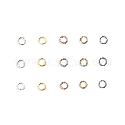 真鍮製オープンタイプ丸カン  ラウンド  ミックスカラー  18ゲージ  6x1mm  内径：4mm  500グラム&nbsp;KK-JQ0001-02-6mm