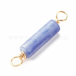 Dyed & Heated Natural Blue Aventurine Connector Charms&nbsp;PALLOY-JF01454-01