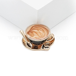 コーヒーエナメルピン  バックパック服用合金ブローチ  ブラック  19x26mm&nbsp;PW-WGF03CC-02