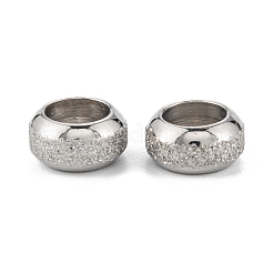 Non-Tarnish Frosted 201 Stainless Steel European Beads&nbsp;X-STAS-B020-13P