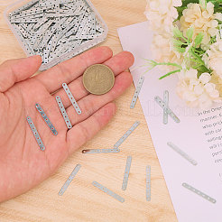 鉄製スペーサーバー200個  長方形  プラチナ  30.5x3.5x0.5mm  穴：1.2mm  200個/セット&nbsp;FIND-CA0009-73P