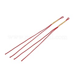ナイロンメタリック織りコードループ作り  レッド  1mm、直径が2mm  長さ157~165mm&nbsp;NWIR-N017-01F