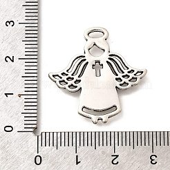合金のチベット風チャーム  カドミウムフリー＆鉛フリー  天使  アンティークシルバー  27x26.5x1.5mm  穴：1mm&nbsp;PALLOY-D291-03AS-02