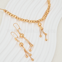 Elegant Vintage Brass Tassel Dangle Earrings & Pendant Necklace Sets for Women&nbsp;MN4192