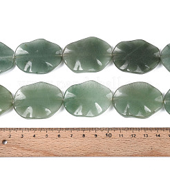 天然石グリーンアベンチュリンビーズ連売り  葉  37~41x30~35x5.5~8.5mm  穴：1~1.8mm  約9~10個/連  14.57~16.14''（37~41センチメートル）&nbsp;G-T143-21A