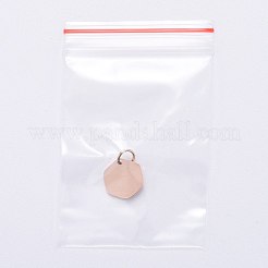 ステンレススチールチャーム201個  手動研磨  六角  ローズゴールド  11.5x10.5x1mm  穴：3.5mm&nbsp;STAS-S105-T626-3
