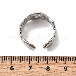 女性用304ステンレススチールオープンカフリング  シェル形状  ステンレス鋼色  12.5mm  内径：18mm&nbsp;RJEW-K313-15P