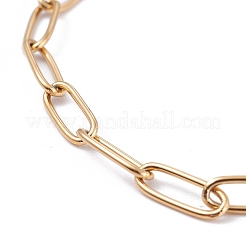 PVD Vacuum Plating 304 Stainless Steel Paperclip Chain Bracelets&nbsp;BJEW-I295-15G