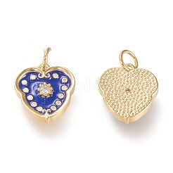 Brass Micro Pave Clear Cubic Zirconia Charms&nbsp;ZIRC-K086-11G