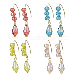 Teardrop Electroplate Glass Dangle Earrings&nbsp;EJEW-JE06797
