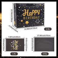 Birthday Printed Paper Tote Bags with Handles&nbsp;CARB-WH20001-01D