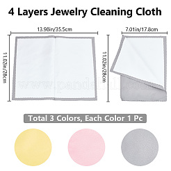 3Pcs 3 Colors 4 Layers Silver Polishing Cloth&nbsp;TOOL-BBC0001-02