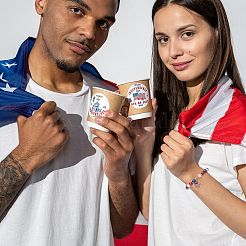 シェルパール&ガラスラウンドビーズストレッチブレスレット  女性用合金エナメルスターチャーム独立記念日ブレスレット  カラフル  2インチ（5cm）&nbsp;BJEW-TA00216