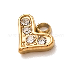 304 Stainless Steel Micro Pave Clear Cubic Zirconia Charms&nbsp;CU-CBAB6EC-06G