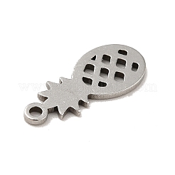 変色しない201ステンレススチールペンダント  パイナップルチャーム  ステンレス鋼色  16x7x1mm  穴：1.2mm&nbsp;STAS-A066-13P