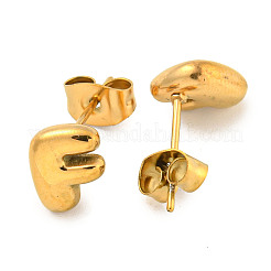 Chunk Letter 304 Stainless Steel Stud Earrings for Women&nbsp;LS-EJEW-G386-01F-G