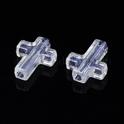 透明なアクリルビーズ  グリッターパウダー  クロス  透明  15.5x12x4mm  穴：2mm  約138個/50g&nbsp;X-OACR-N008-100