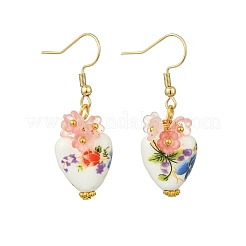 Handmade Porcelain & Acrylic Beads Dangle Earrings for Women&nbsp;EJEW-JE07329