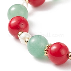 Christmas Tree & Star Alloy Enamel Charm Bracelet&nbsp;BJEW-TA00154
