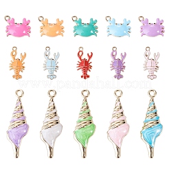 60Pcs 15 Styles Alloy and Enamel Big Pendants&nbsp;FIND-TA0010-95