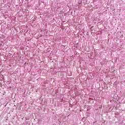 内側が透明なガラスシードビーズ6/0個。  三角形  フラミンゴ  3.5x3.5x3.5mm  穴：0.9mm  約4500個/ポンド&nbsp;SEED-N006-003H