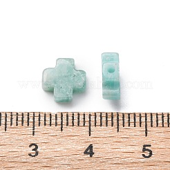 ナチュラルアマゾナイトビーズ  クロス  8x8x3mm  穴：1.2mm&nbsp;G-K369-04P