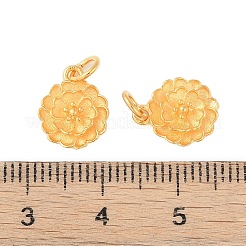 丸カン付きスターリングシルバーフラワーチャーム925個とスタンプ925個  18KGP本金メッキ  11.5x9.5x3mm  穴：3mm&nbsp;STER-P060-03G