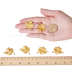 合金ペンダント  マットなスタイル  クローバー  ゴールドカラー  34x23x3mm  穴：3mm  10個/箱&nbsp;PALLOY-SC0001-22MG