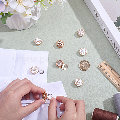 8Pcs Flower Alloy Resin Cufflinks&nbsp;FIND-PH0038-19A