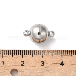 真鍮製マグネットクラスプ  カドミウムフリー＆ニッケルフリー＆鉛フリー  ボール  プラチナ  16x10mm  穴：1.5mm&nbsp;KK-B079-03P