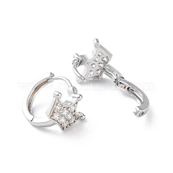 Brass Micro Pave Cubic Zirconia Hoop Earrings&nbsp;EJEW-P259-04P