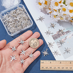 チベット風アロイペンダント100個  スターのチャーム  アンティークシルバー  23x20x2.5mm  穴：1.8mm&nbsp;FIND-SC0023-22