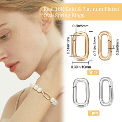 10Pcs 2 Colors Brass Spring Gate Rings&nbsp;KK-BBC0007-77